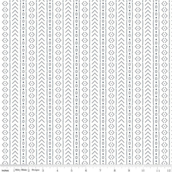 American Beauty Stripe in White - Priced by the Half Yard - Dani Mogstad for Riley Blake Designs - C14447-WHITE