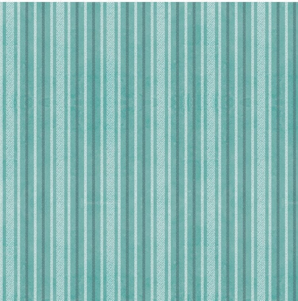 En Bleu Stripe Turquoise - Priced by the Half Yard - En Bleu Digital by Katie Pertiet for Clothworks - Y4034-101 Turquoise