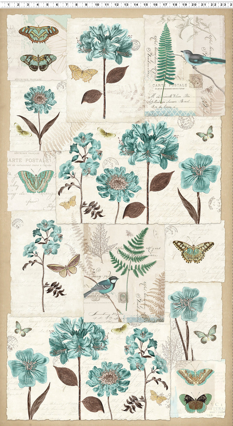 En Bleu Panel 24" x 44" - En Bleu Digital by Katie Pertiet for Clothworks - Y4029-55 Multicolor