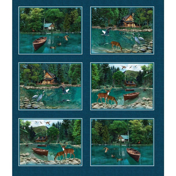 Scenes of Our Lake Panel - Welcome to Our Lake - Michael Miller Fabrics - DCX11476-MULT