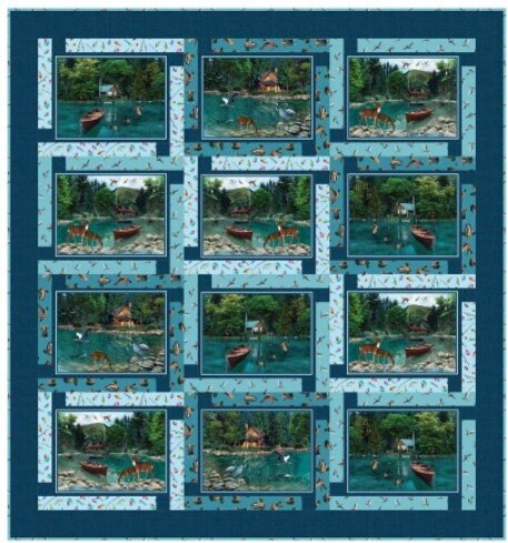 Scenes of Our Lake Panel - Welcome to Our Lake - Michael Miller Fabrics - DCX11476-MULT